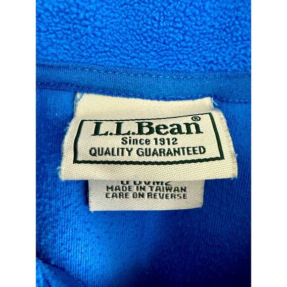 Vintage LL Bean Blue Long Sleeve 3/4 Zip Fleece size Large - Picture 3 of 5